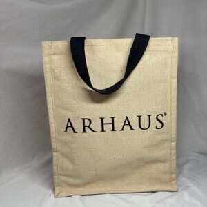 ARHAUS Jute Gift Bag Beige Tan Black Logo Reusable Shopping‎ 13"x10"x7” Upscale